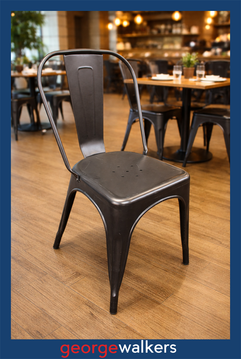 PR6567 Black Tolix Replica Industrial Chair - George Walkers Office Furniture Megastore