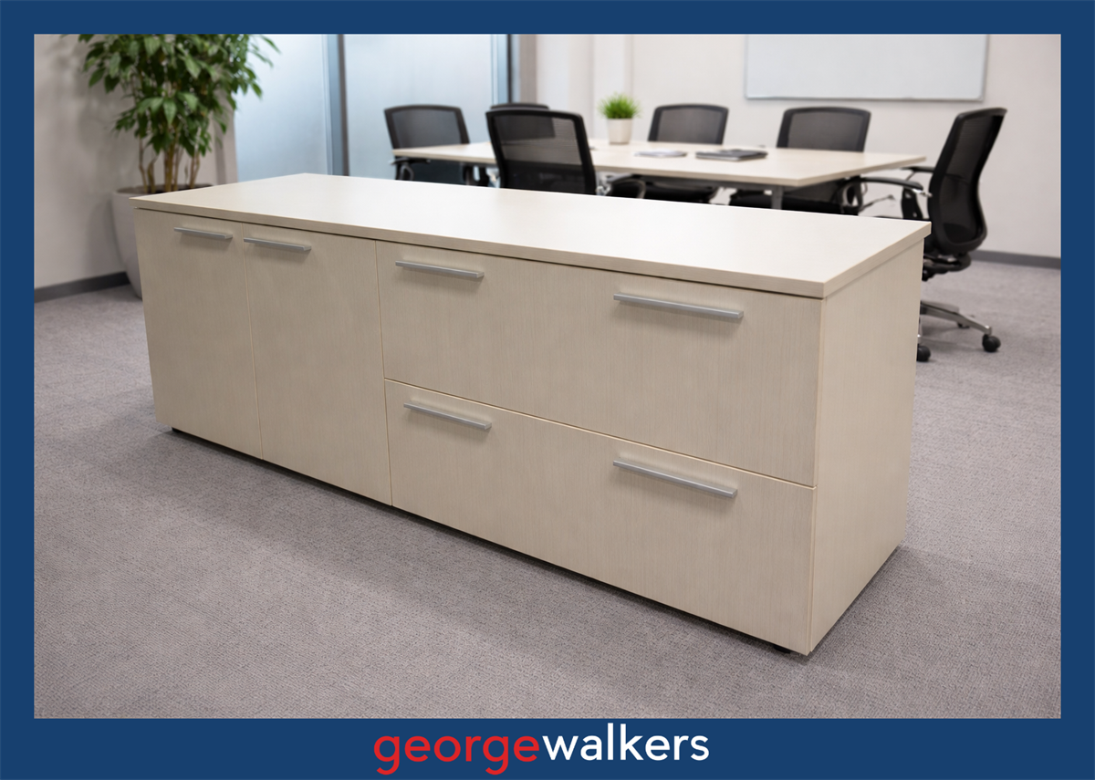 PR6604 Silver Strata Melteca Custom Credenza Storage