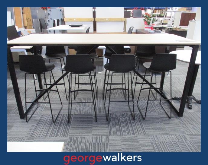 PR6365 Maple Woodgrain UFL Leaner and Barstool Set - George Walkers Office Furniture Megastore