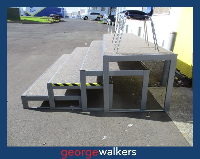 PR5246 - Grey Heavy Duty Tiered Display Shelving - George Walkers Office Furniture Megastore