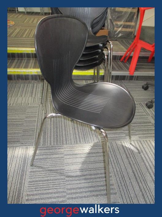 PR6329 Black Echo Cafe Chair - Stackable - George Walkers Office Furniture Megastore