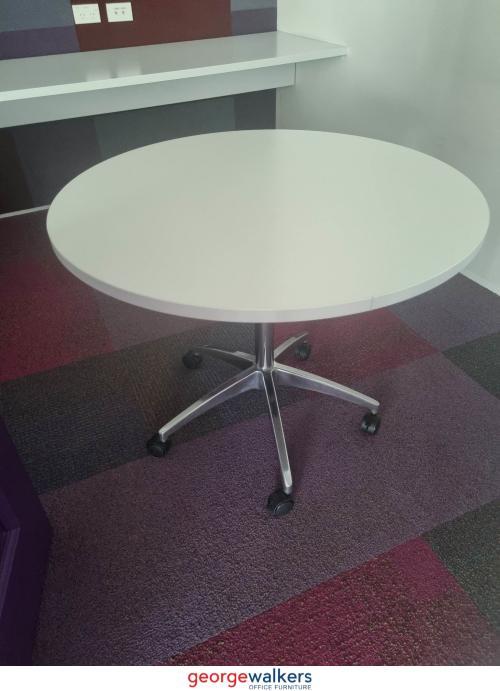 PR4426 - White Mobile Meeting Table - George Walkers Office Furniture Megastore