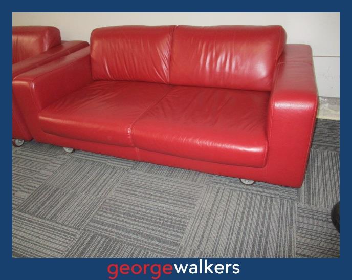 PR5300 - Red Freedom Furniture Leather Couch - George Walkers Office Furniture Megastore