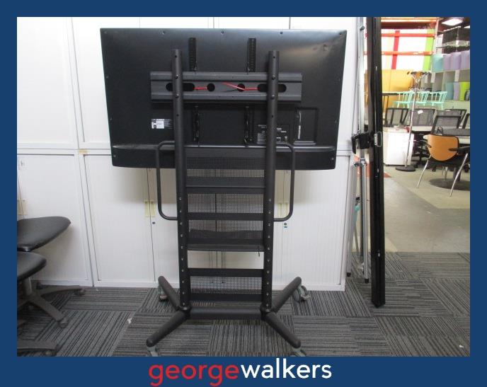 PR5996 Black LG 55" TV on Mobile Media Stand - George Walkers Office Furniture Megastore