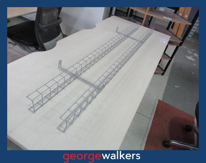 PR6033 Grey Wire Double Cable Trays - George Walkers Office Furniture Megastore