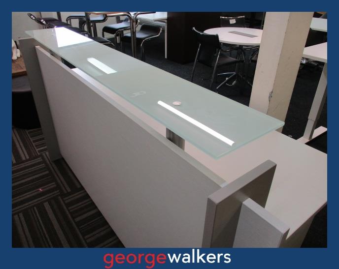 PR6368 Silver Strata Reception Desk - George Walkers Office Furniture Megastore