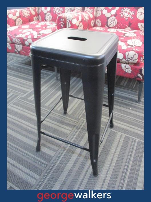 PR6551 Black Industrial Metal Barstool - George Walkers Office Furniture Megastore