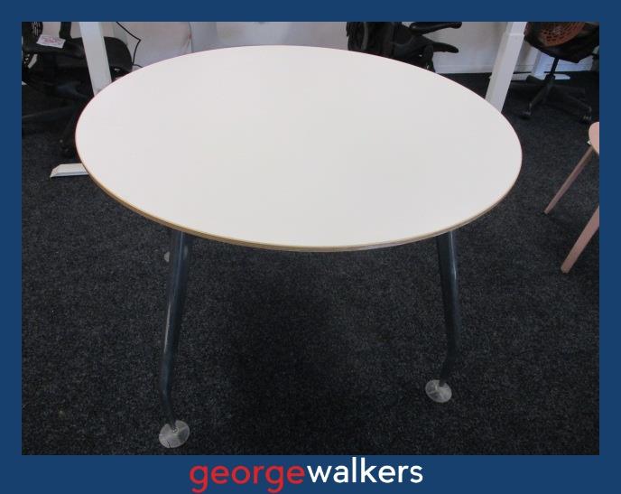 PR5396 - White Round Meeting Table - George Walkers Office Furniture Megastore