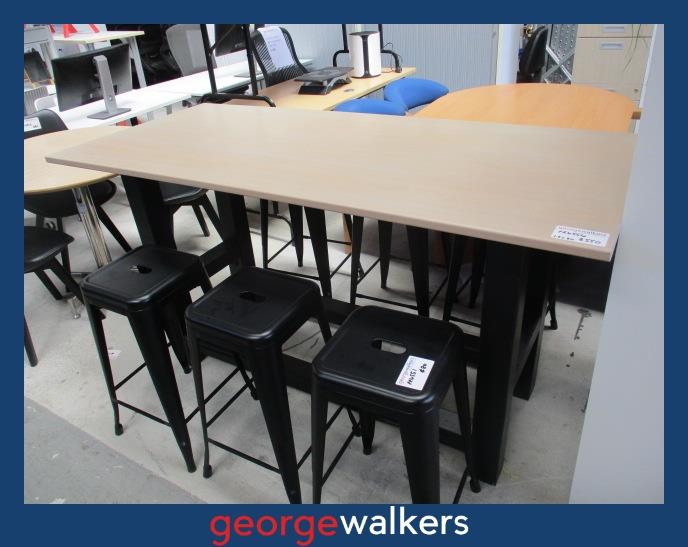 PR6562 Whitewashed Melteca Bar Leaner Meeting Table