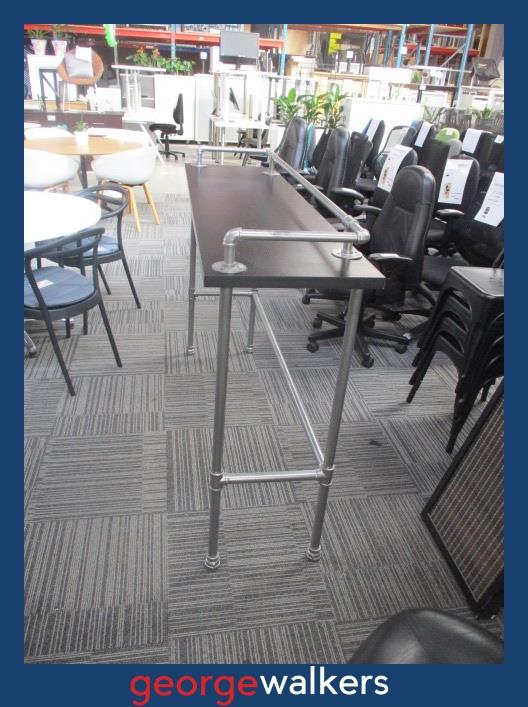PR6669 Black Woodgrain Bar Leaner Height Table - George Walkers Office Furniture Megastore