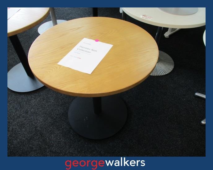 PR5447 - American Ash/Matte Black Round Table - George Walkers Office Furniture Megastore