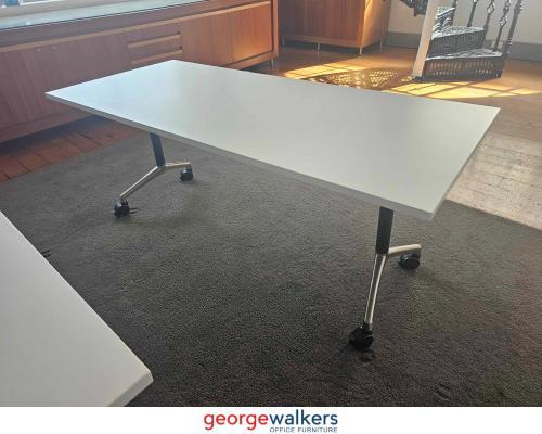 PR5100 - White Flip Table - George Walkers Office Furniture Megastore