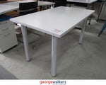 Straight Desk Metal Legs White 1200mm