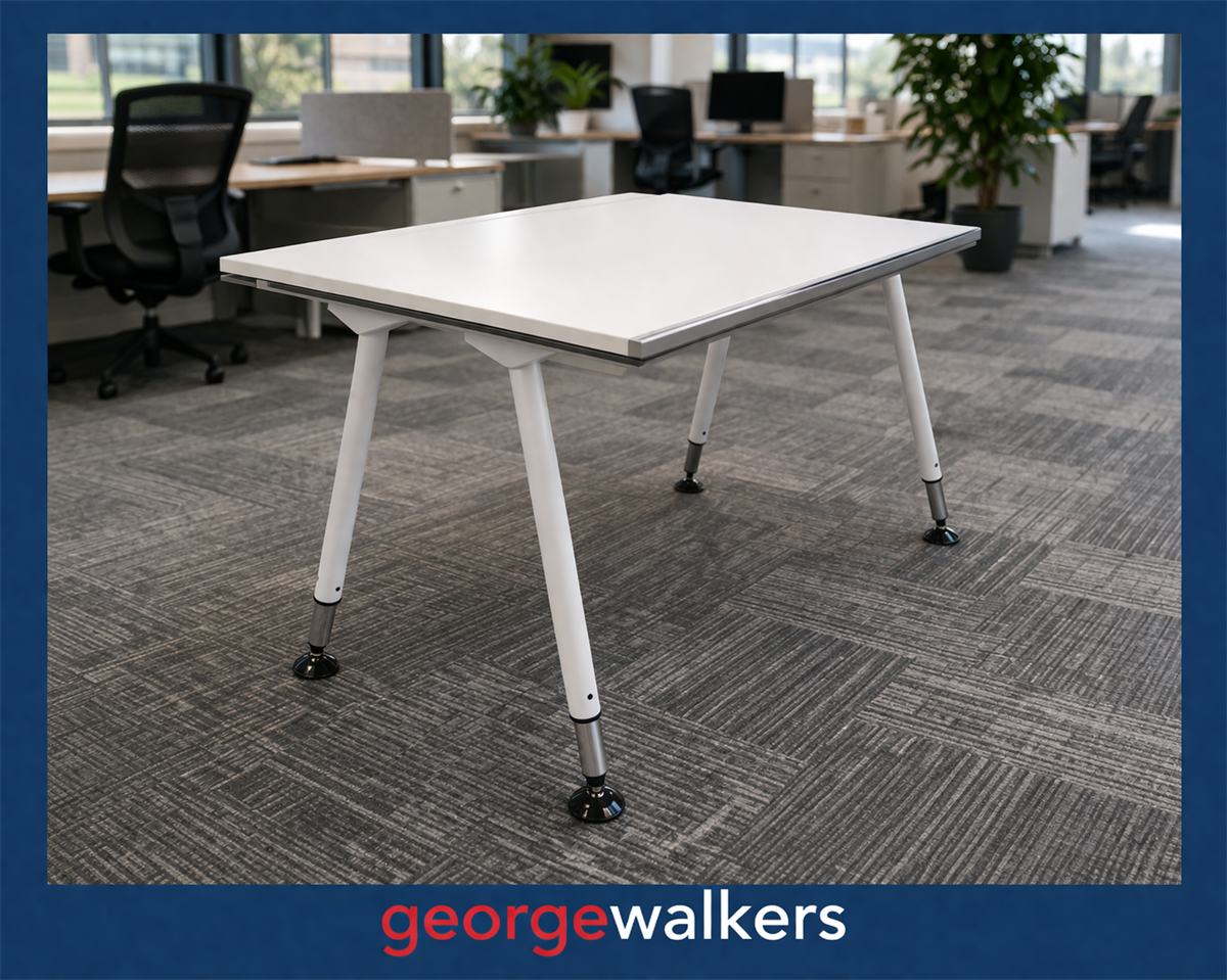 PR6336 White 1.4M Desk - George Walkers Office Furniture Megastore