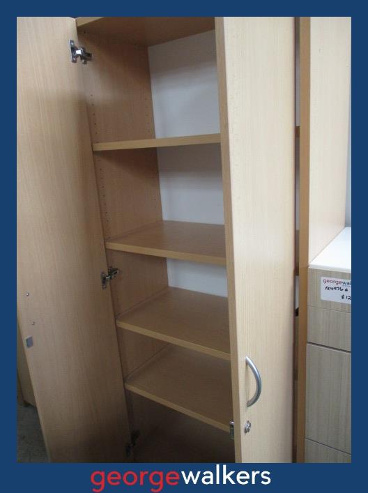 PR6333 Maple Melteca Tall Cupboard - George Walkers Office Furniture Megastore