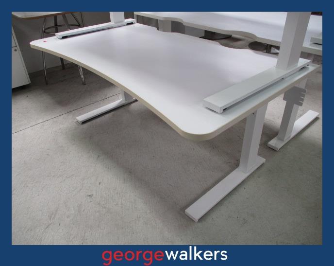 PR5669 - White Straight Desk - George Walkers Office Furniture Megastore