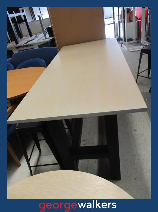 PR6563 Whitewashed Melteca Bar Leaner Meeting Table