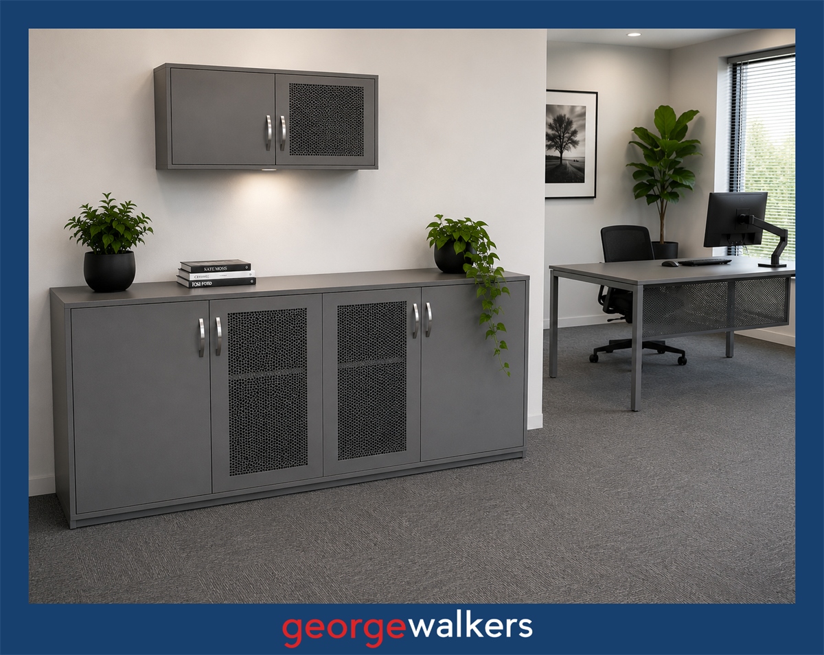 CREDENZA & WALL CABINET – EUROPLAN – CHARCOAL GREY – PR6956