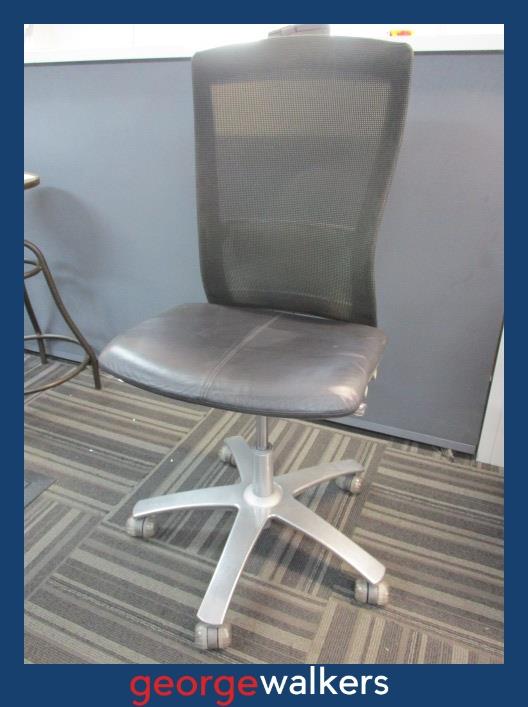 PR6371 Black/Grey Formway Life Chair / Leather Seat - George Walkers Office Furniture Megastore