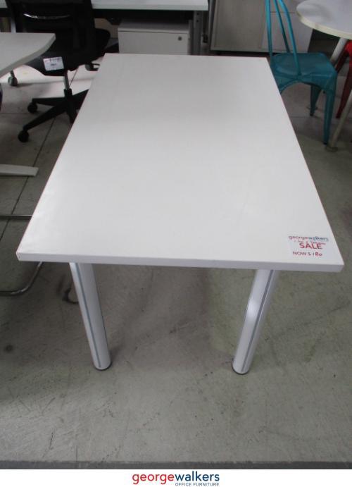 Straight Desk Metal Legs White 1200mm