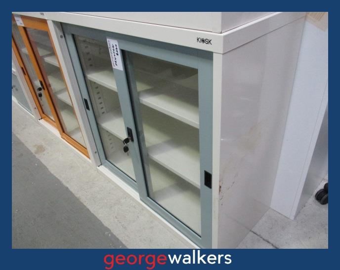 PR4024G - Green/Grey Kiosk Cabinet - George Walkers Office Furniture Megastore