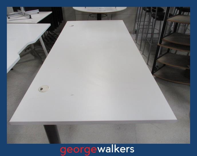 PR6237 White Melteca Desk - George Walkers Office Furniture Megastore