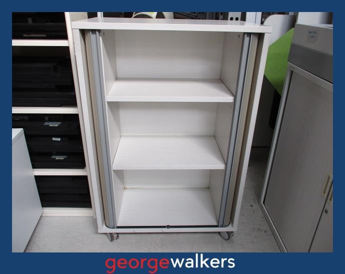 PR6114 Grey Tambour Cabinet - George Walkers Office Furniture Megastore