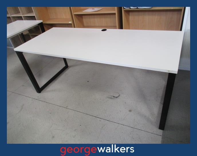 DESK – VIDAK – 1.8M – WHITE / BLACK – COMMERCIAL – PR6953