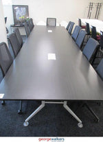 4800mm Boardroom Table 14 - Seater Dark Woodgrain