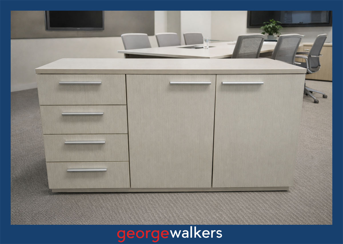 PR6603 Silver Strata Melteca Custom Credenza Storage