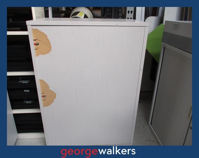 PR6114 Grey Tambour Cabinet - George Walkers Office Furniture Megastore