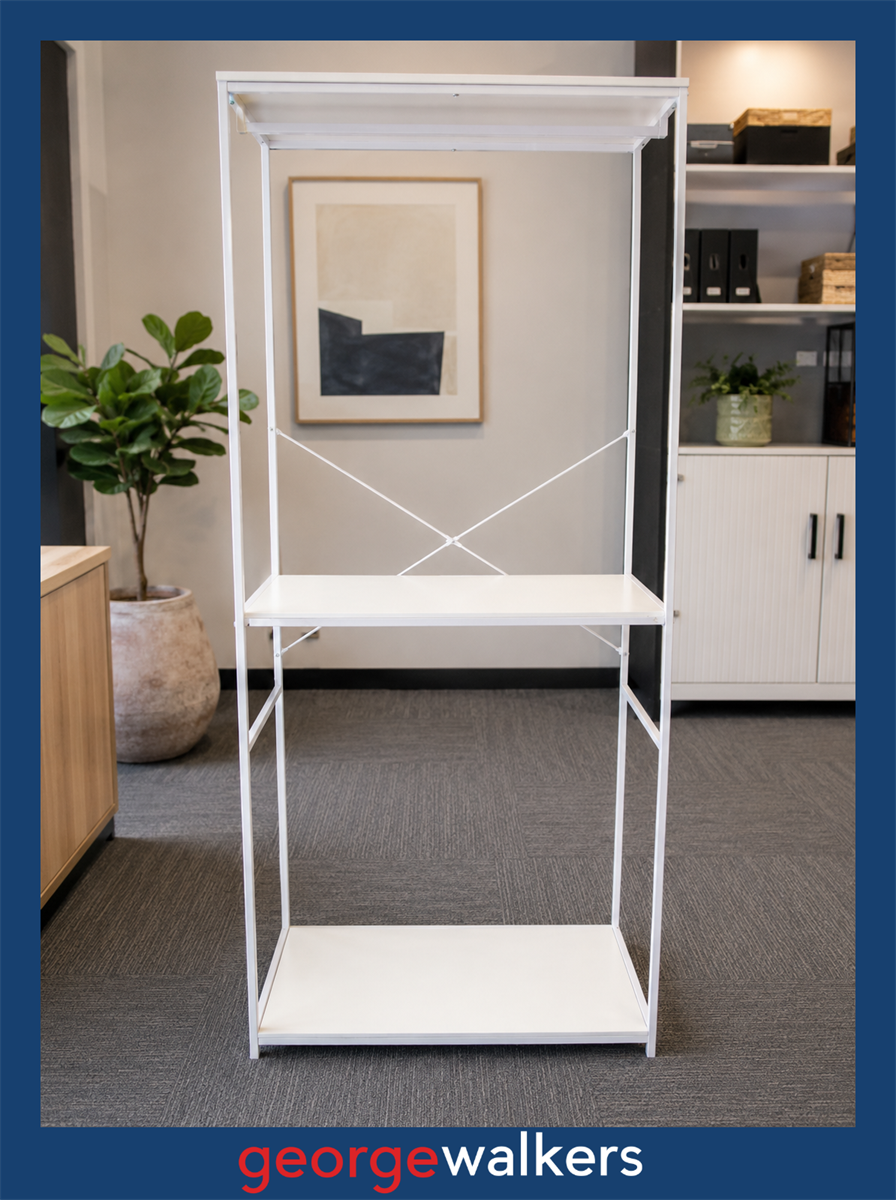 SHELVING – DISPLAY UNIT – HANGING RAIL – WHITE – PR6932