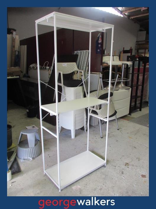SHELVING – DISPLAY UNIT – HANGING RAIL – WHITE – PR6932