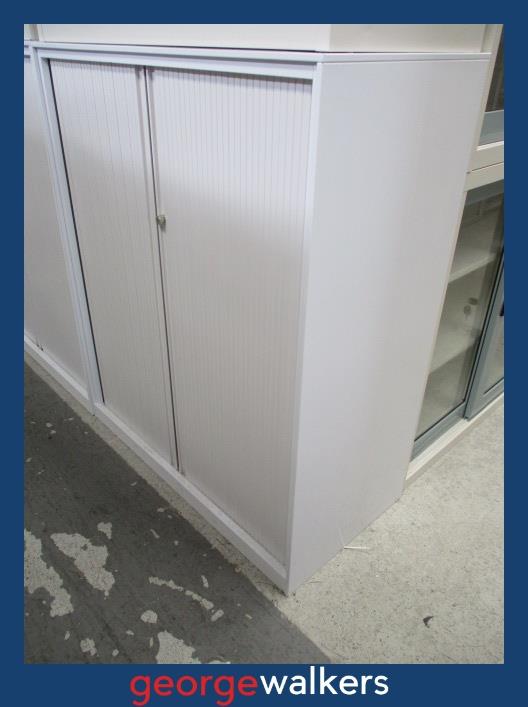 PR6407 White Melteca Tambour Storage