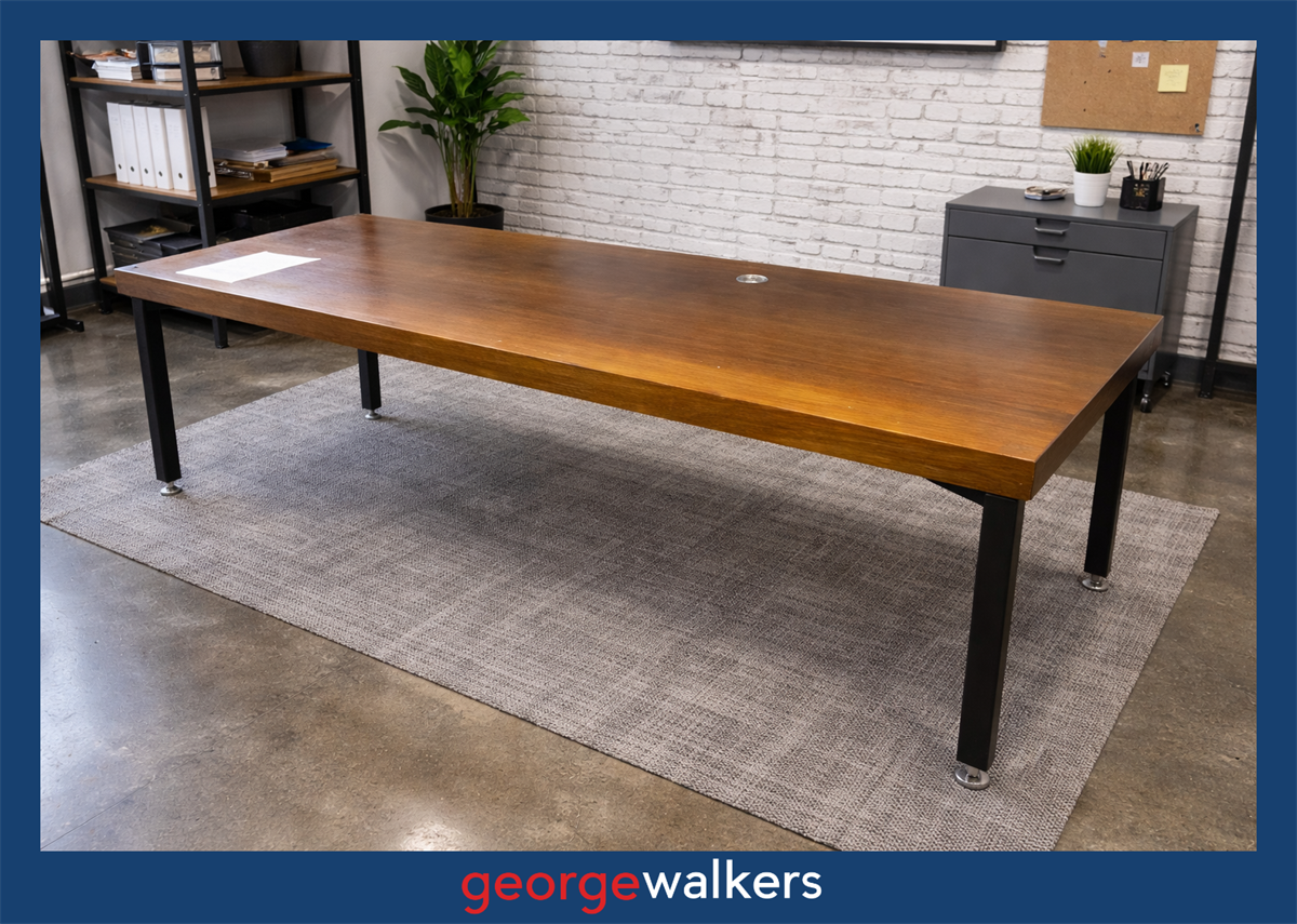 PR6662 Dark Oak Industrial Style Desk 2.2M - George Walkers Office Furniture Megastore
