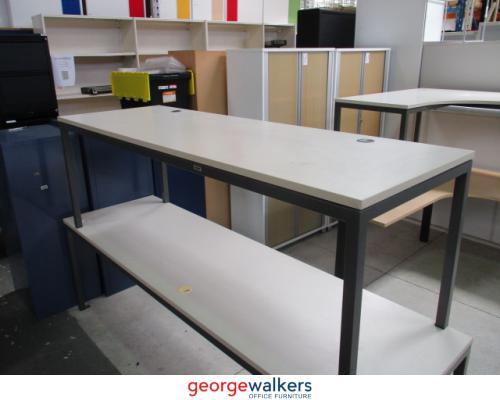 PR5608 - White Narrow Desk - George Walkers Office Furniture Megastore