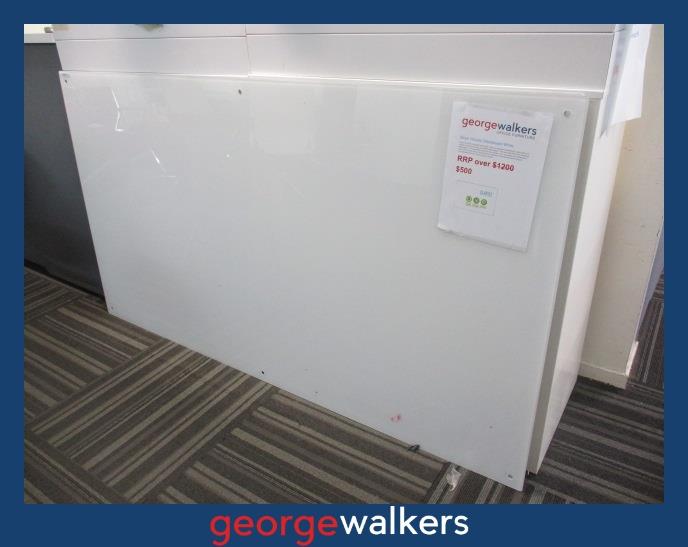 WHITEBOARD GLASS 1800 x 1000MM WALL MOUNT