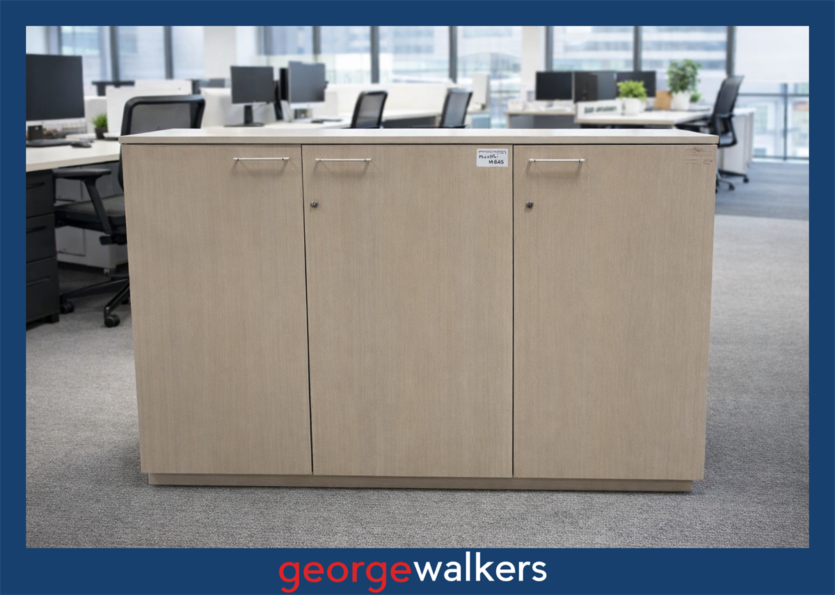 PR6489 Whitewashed Beech Melteca Large 3 Door Storage Cupboard