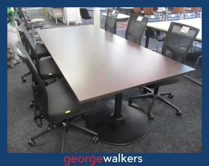 Boardroom table - Large meeting table - Chocolate woodgrain - 2.4m - PR7055