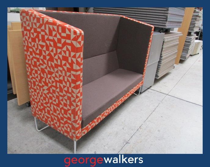 PR5713 - Orange/Grey Booth Seat - George Walkers Office Furniture Megastore