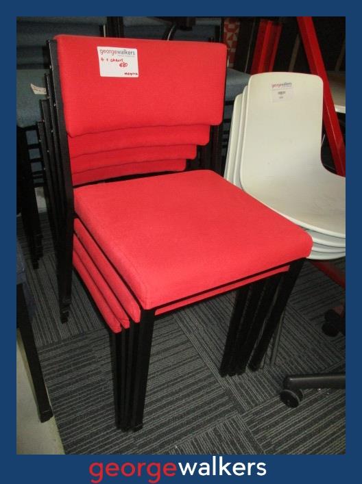 PR6372 Set of 4 Red Reception Chairs - George Walkers Office Furniture Megastore