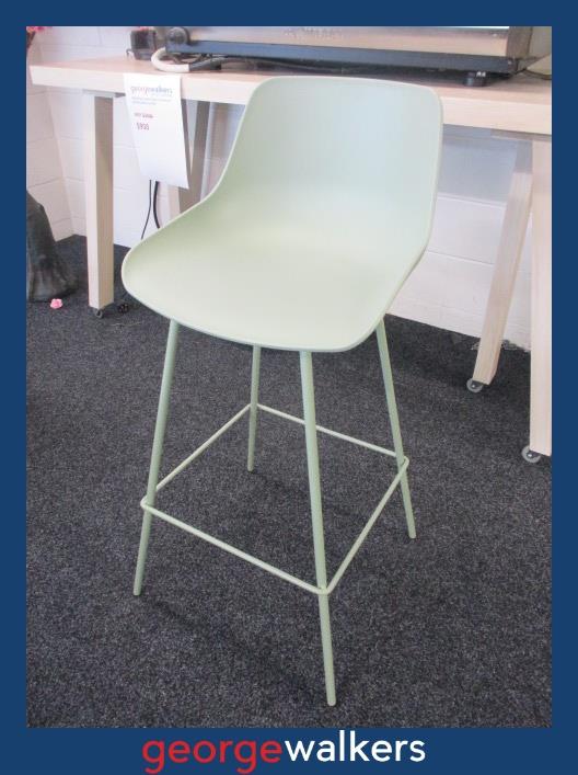 BARSTOOL – PALE GREEN – 75CM – MOULDED SEAT – PR6948