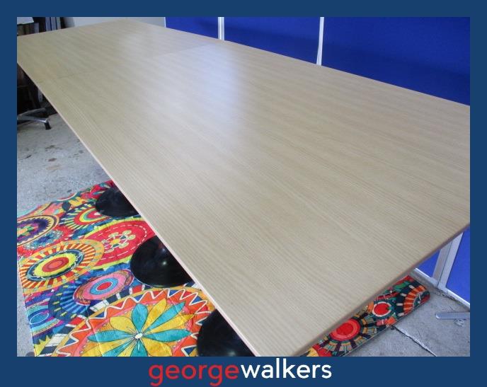 PR6215 Maple Bar Leaner Top - 3 Black Pedestal Bases - George Walkers Office Furniture Megastore