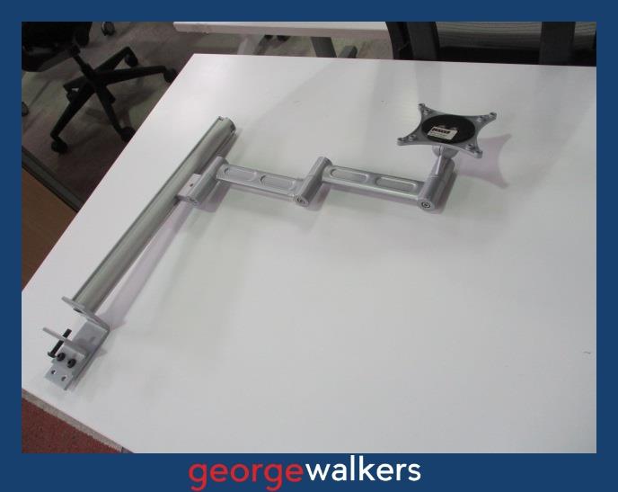 PR5931 Silver Metal Single Monitor Arm - George Walkers Office Furniture Megastore