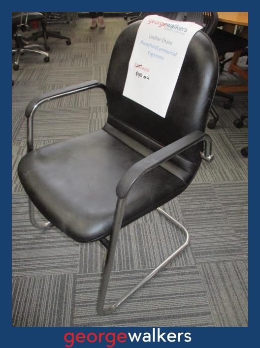 PR6736 Black Leather Commercial Visitor Chair - George Walkers Office Furniture Megastore