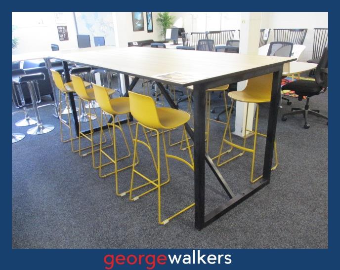 PR6365 Maple Woodgrain UFL Leaner and Barstool Set - George Walkers Office Furniture Megastore