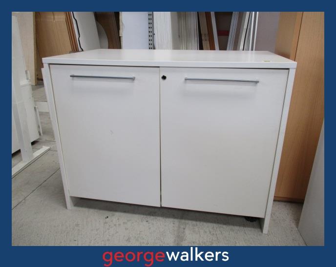 PR6415 White Storage Cupboard - George Walkers Office Furniture Megastore