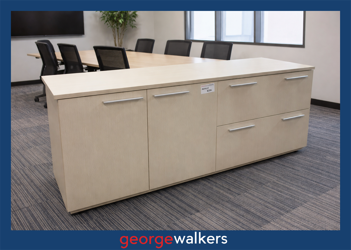 PR6605 Silver Strata Melteca Custom Credenza Storage