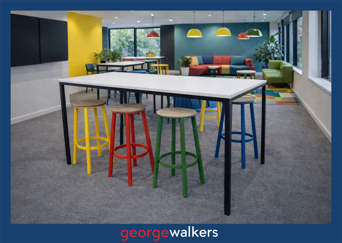 PR6643 White Bar Leaner Height Meeting Table 1800mm - George Walkers Office Furniture Megastore