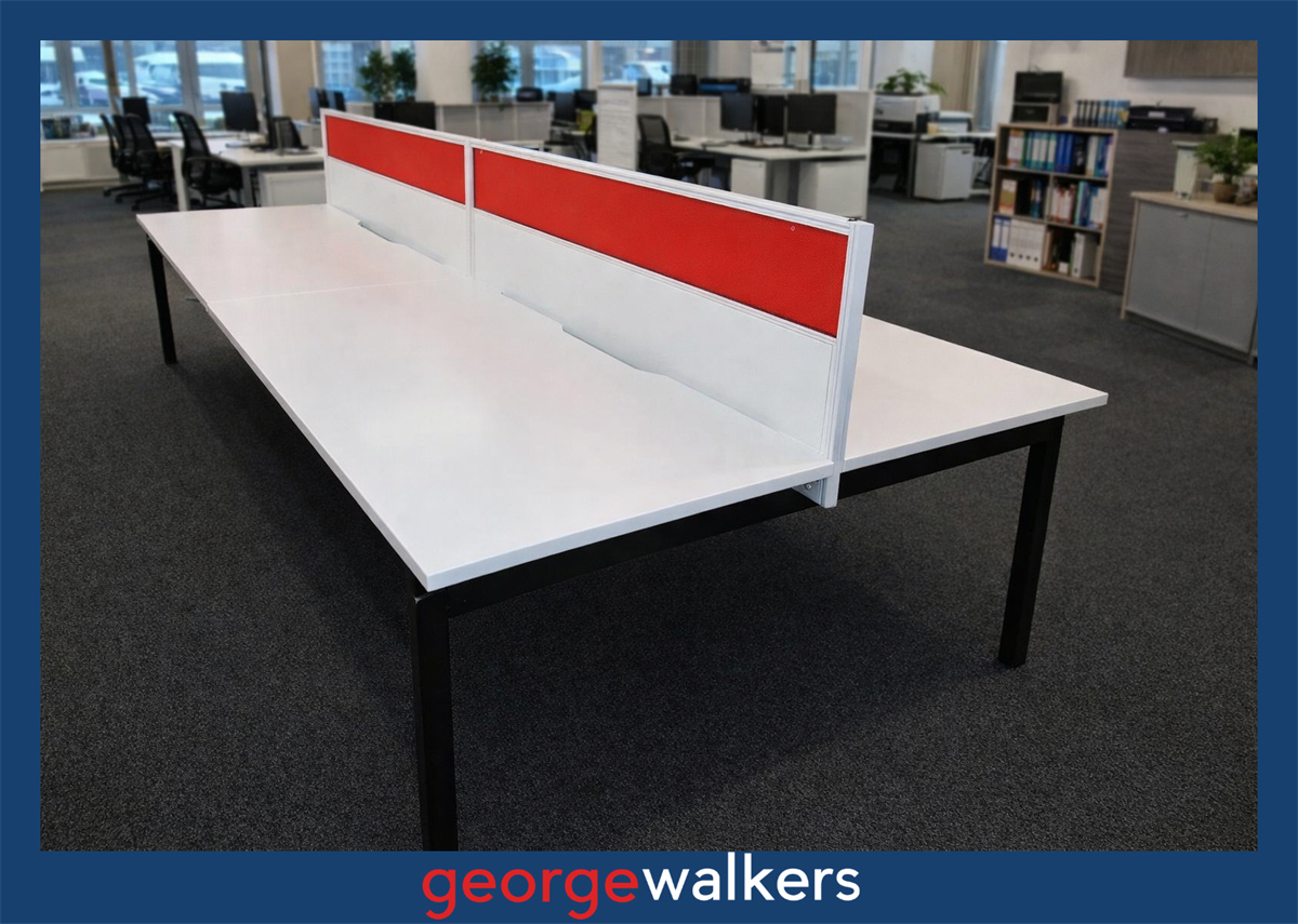 PR5512 - White Pod Desk - George Walkers Office Furniture Megastore